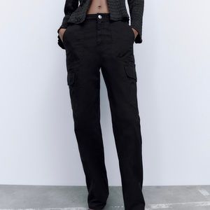 Brand new zara cargo pants in black